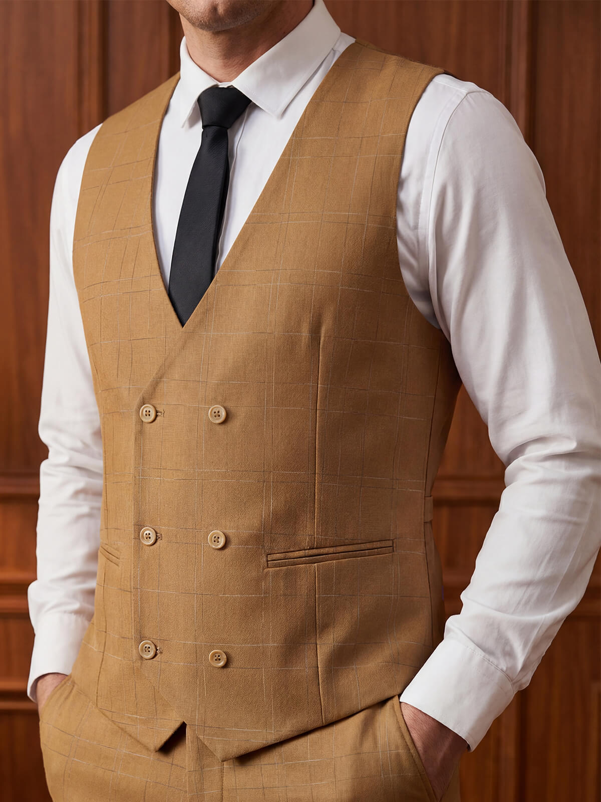 Slim Fit 3PC Check Men's Suit