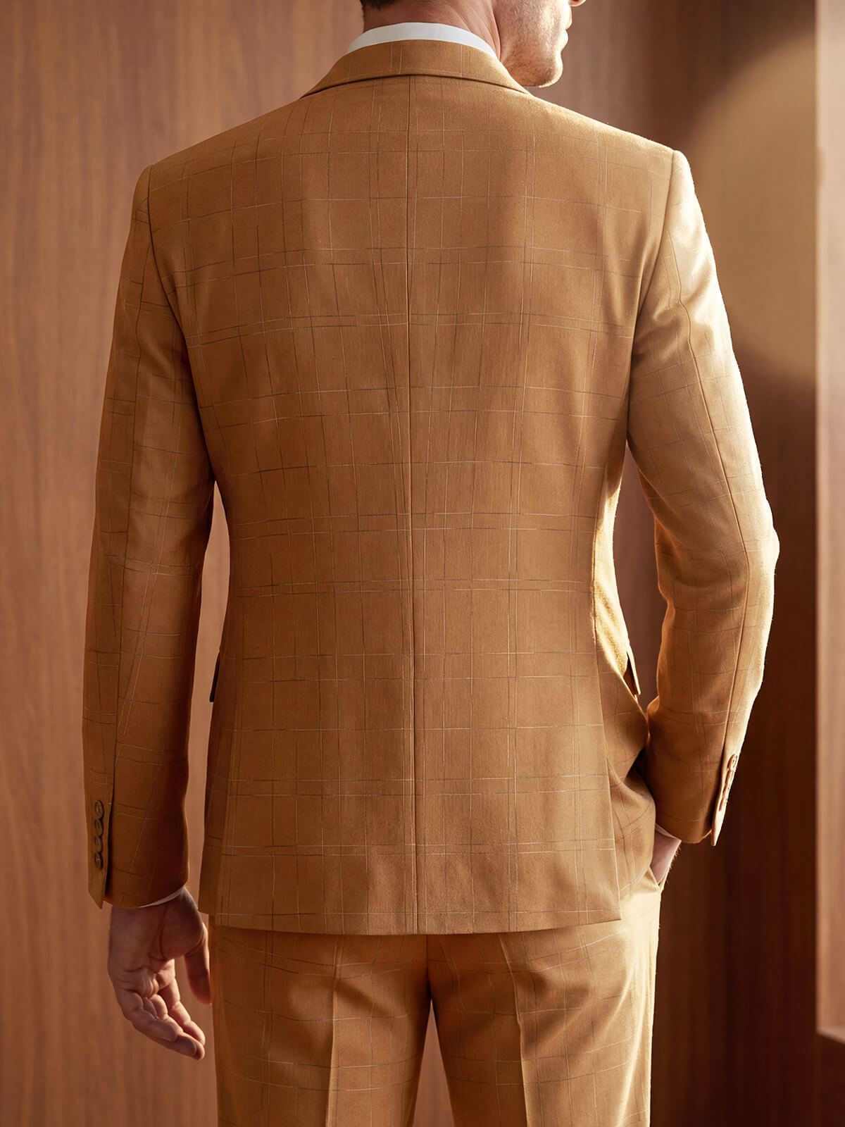 Slim Fit 3PC Check Men's Suit