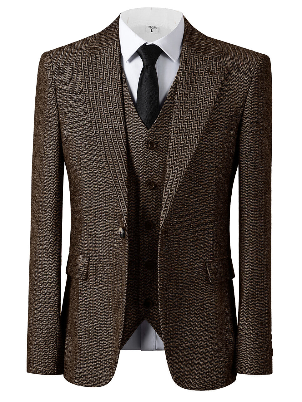 Men's 3-Piece Herringbone Suit Vintage Style