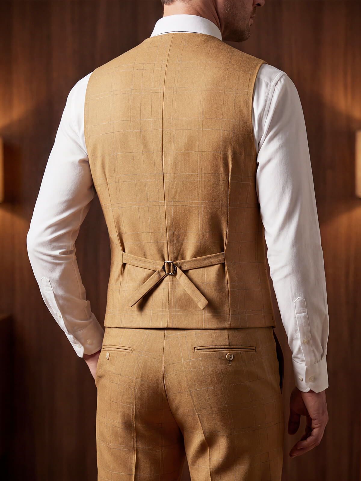 Slim Fit 3PC Check Men's Suit