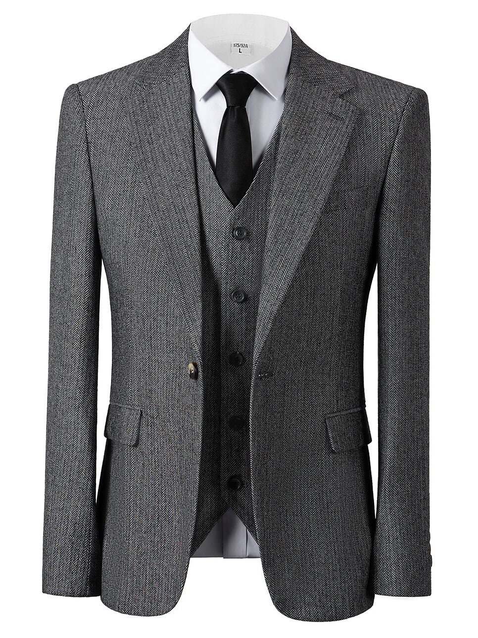 Men's 3-Piece Herringbone Suit Vintage Style