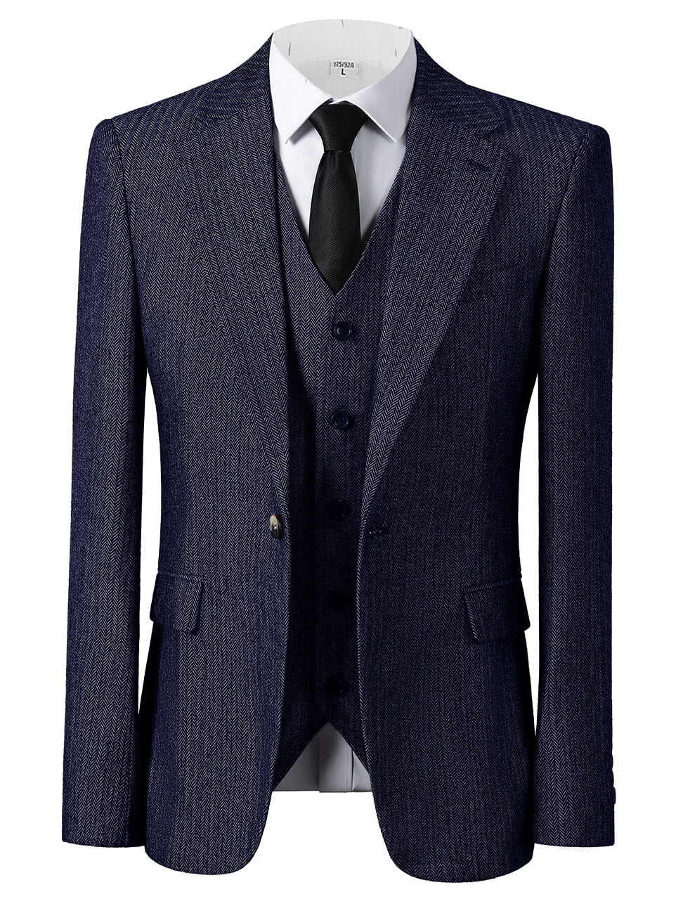 Men's 3-Piece Herringbone Suit Vintage Style