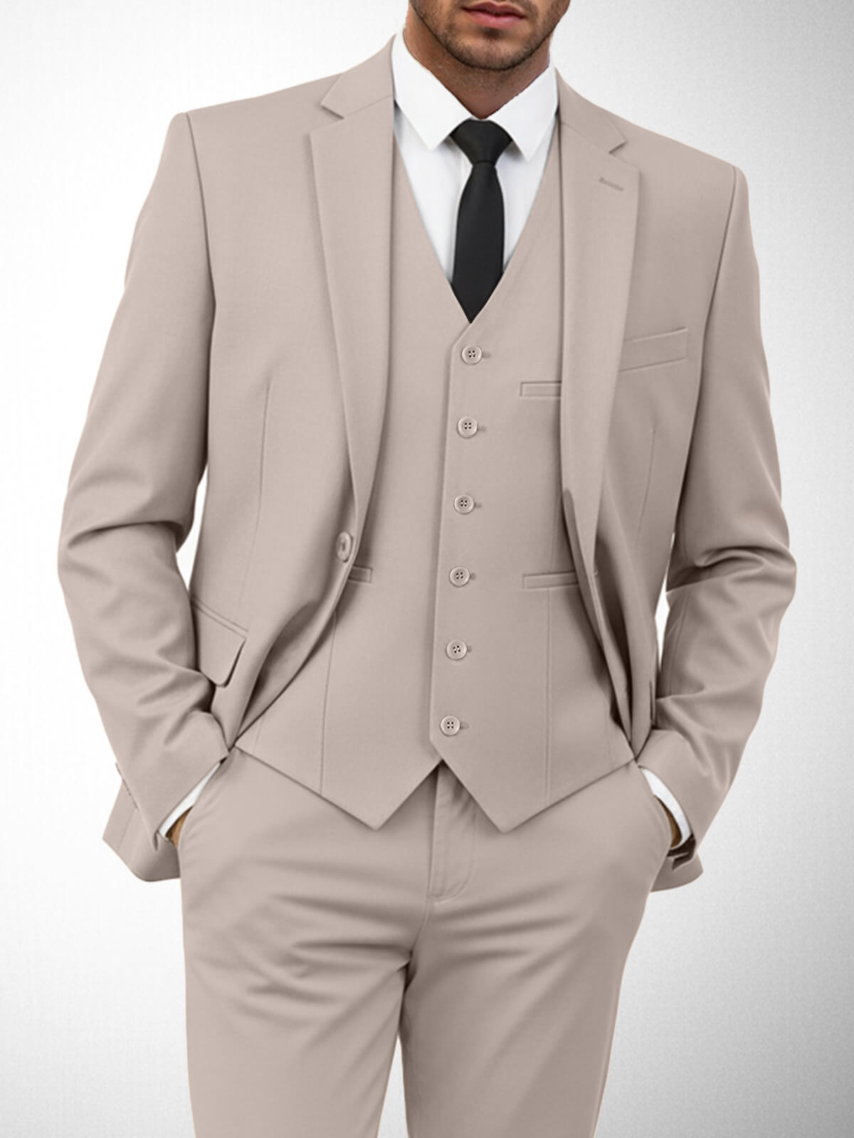 Men's Classic Three-Piece Notch Lapel Suit