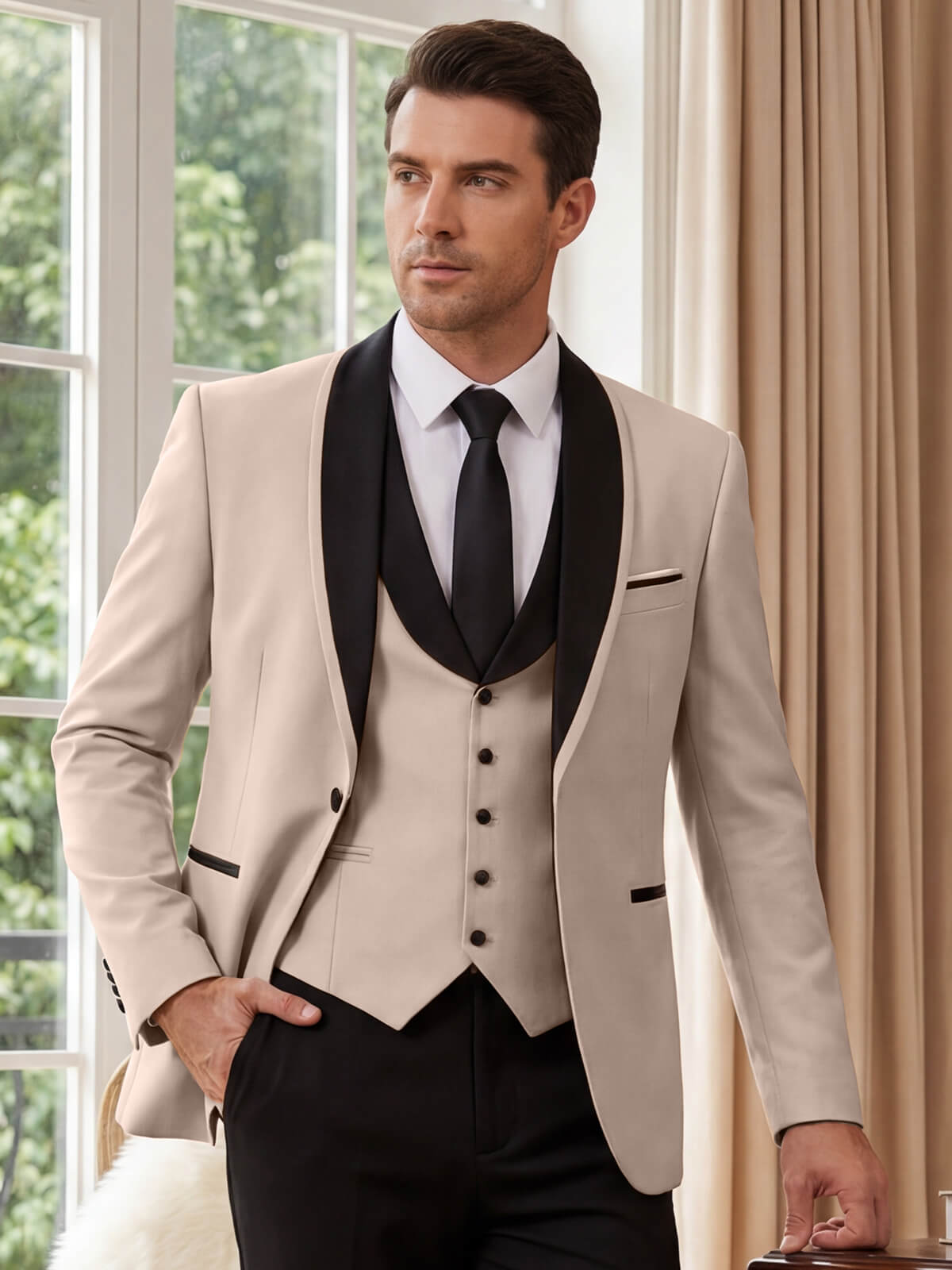 Men's 3-Piece Tuxedo Suit Slim Fit