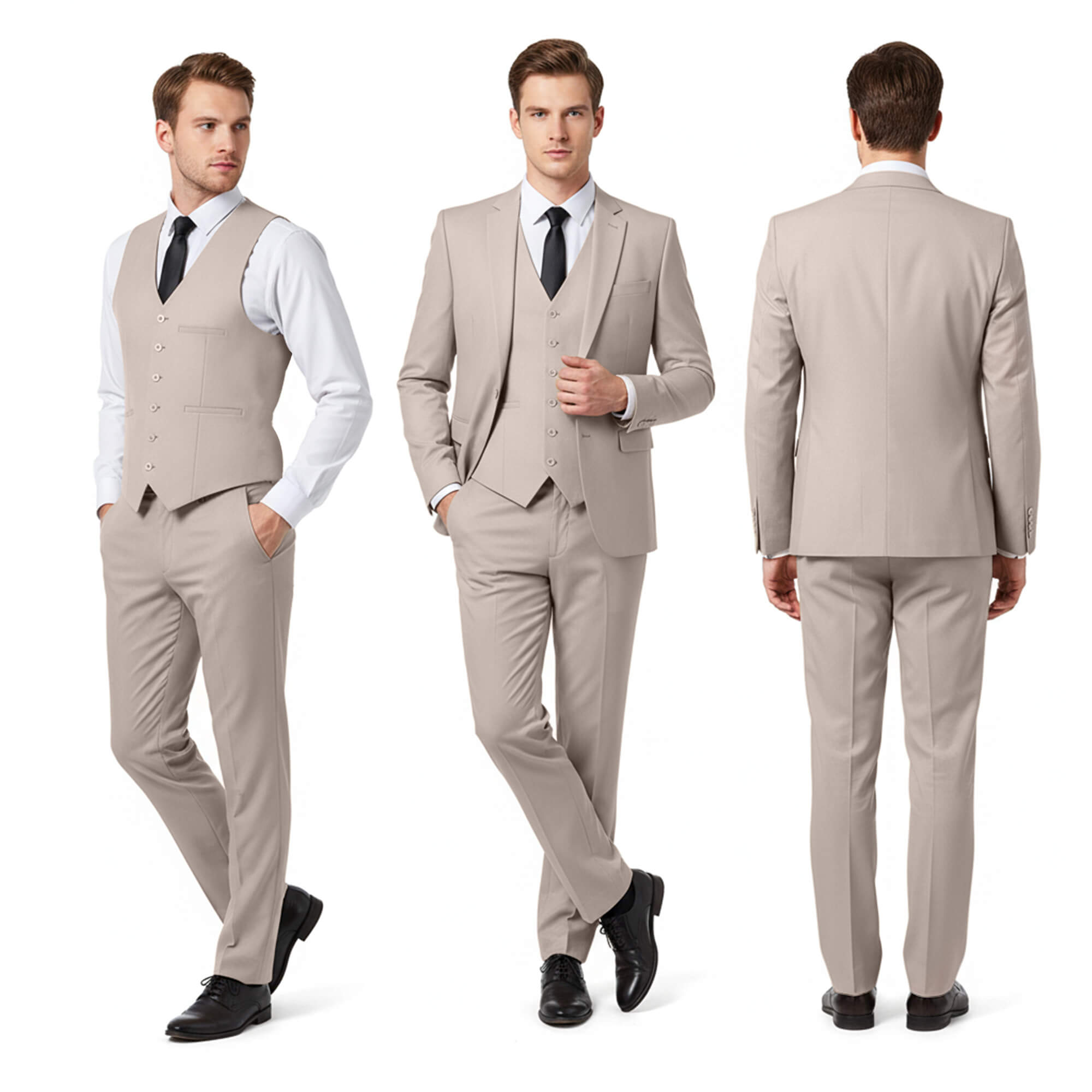 Men's Classic Three-Piece Notch Lapel Suit