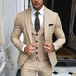 Elegant Beige Men Suits 3 pieces Tailored Fit One Button