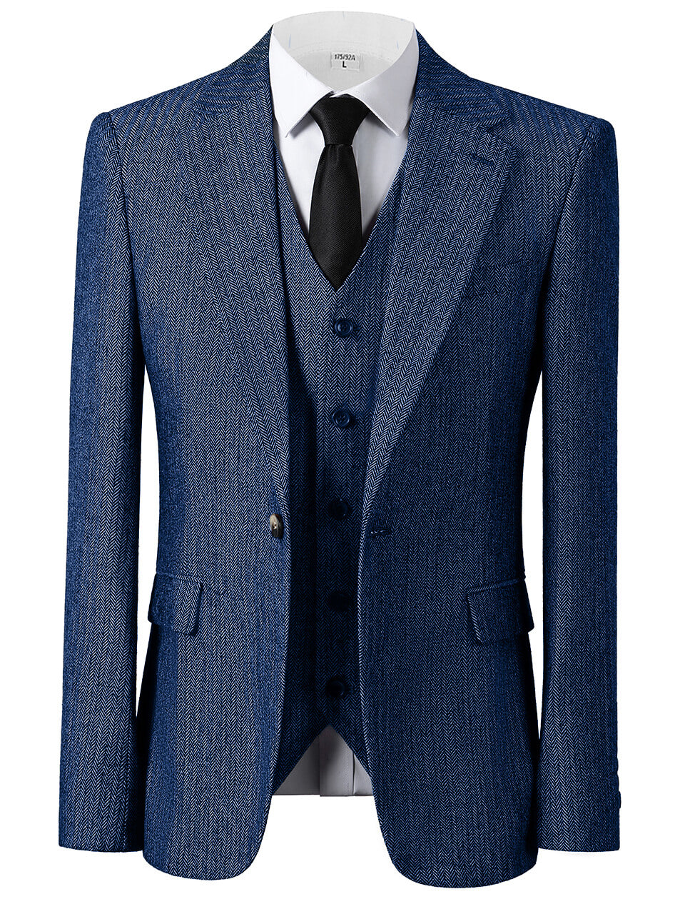 Men's 3-Piece Herringbone Suit Vintage Style