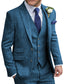 MoranX Men's Suit 3 Piece Wool Tweed Wedding