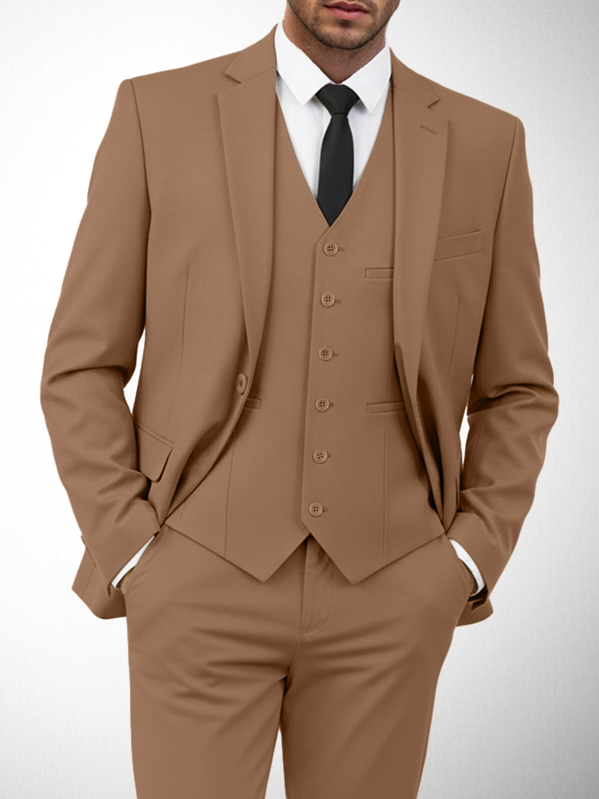 Men's Classic Three-Piece Notch Lapel Suit