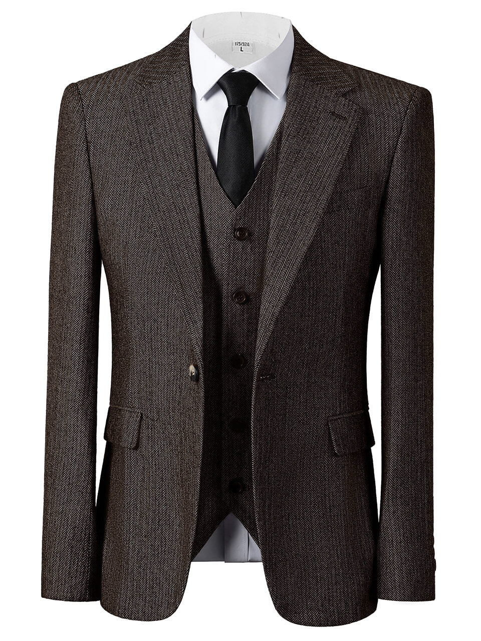 Men's 3-Piece Herringbone Suit Vintage Style