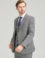 MoranX Men Suit Slim Fit 3 Piece Grey Checked Wool Tailored