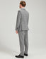 MoranX Men Suit Slim Fit 3 Piece Grey Checked Wool Tailored