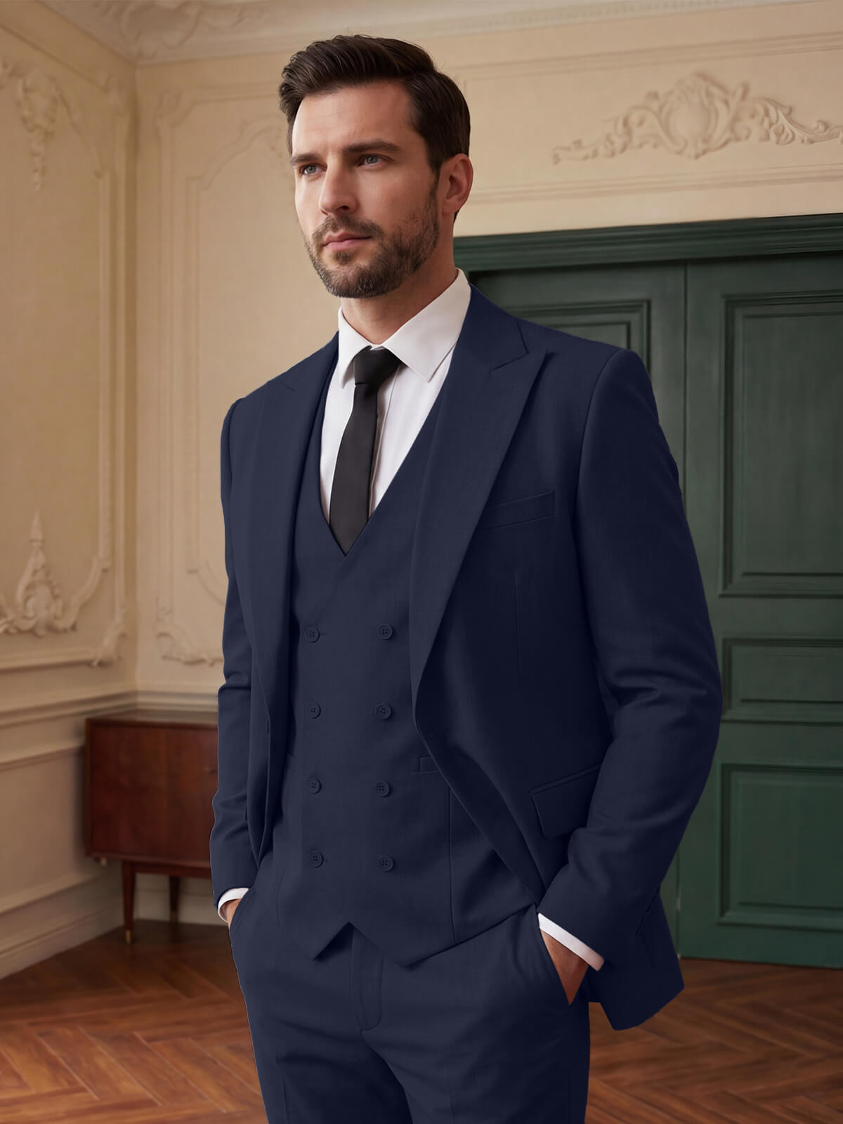 Men's Classic Business Suit 3-Piece Slim Fit