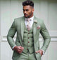 Sage Green Men Suits 3 pieces Casual  For Prom Slim Fit