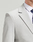 MoranX Fashion Wool Checked Men's Suit Stone White Wedding